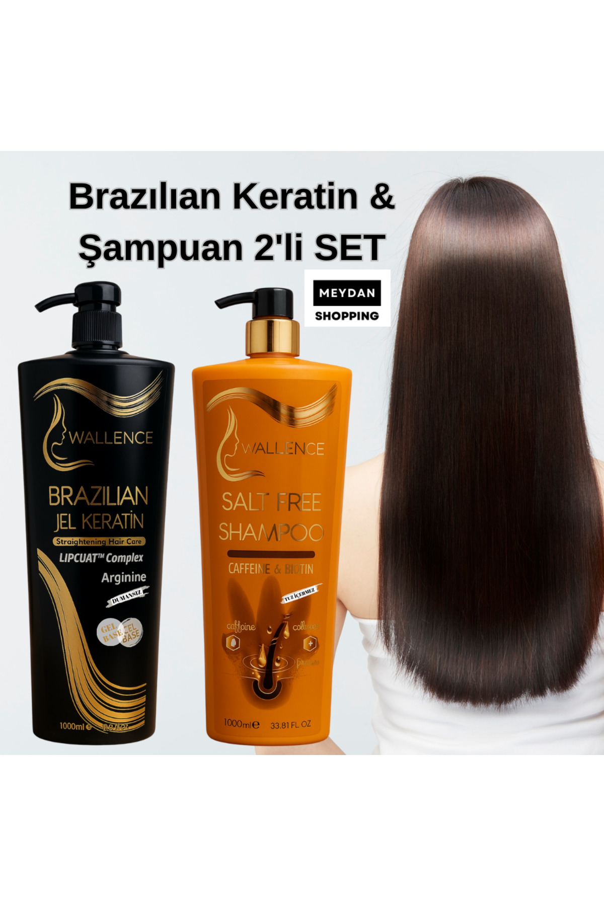 Brezilya Keratin Bakım Terapisi Set Keratin Kalıcı Saç Düzleştirici Brezilya Fönü Keratin & Şampuan — ffgd33129ık — تصویر 4 از 4