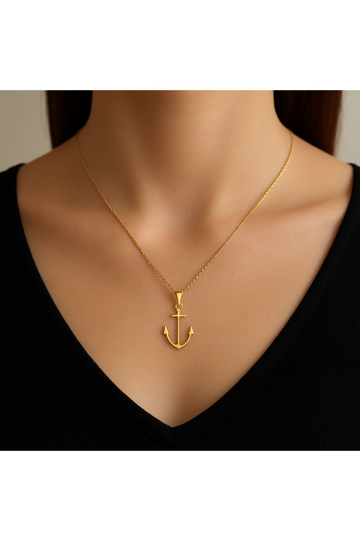 cengizjewellery 14 Ayar Altın Çapa Kolye Ucu