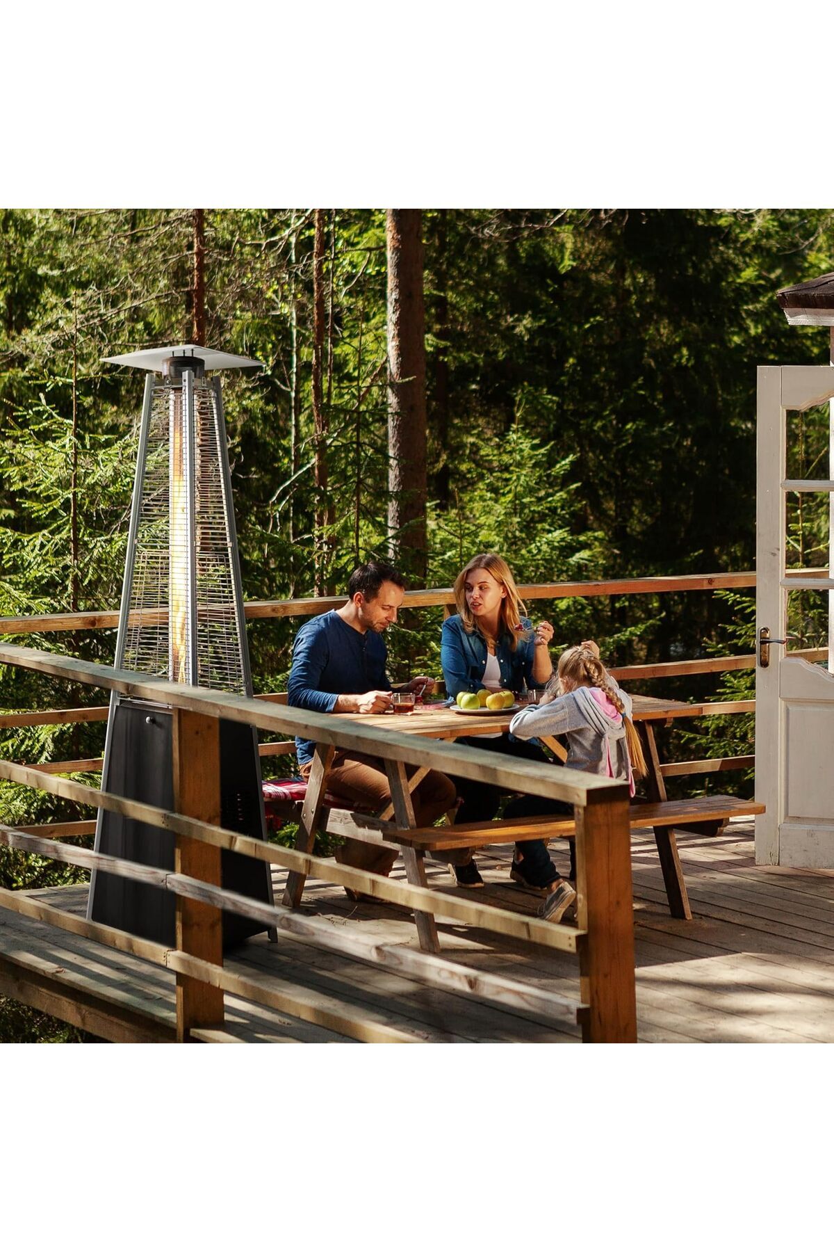 دفاية غاز استيل الفيصلية بشكل هرمي بطول 1.8 متر CM-36465