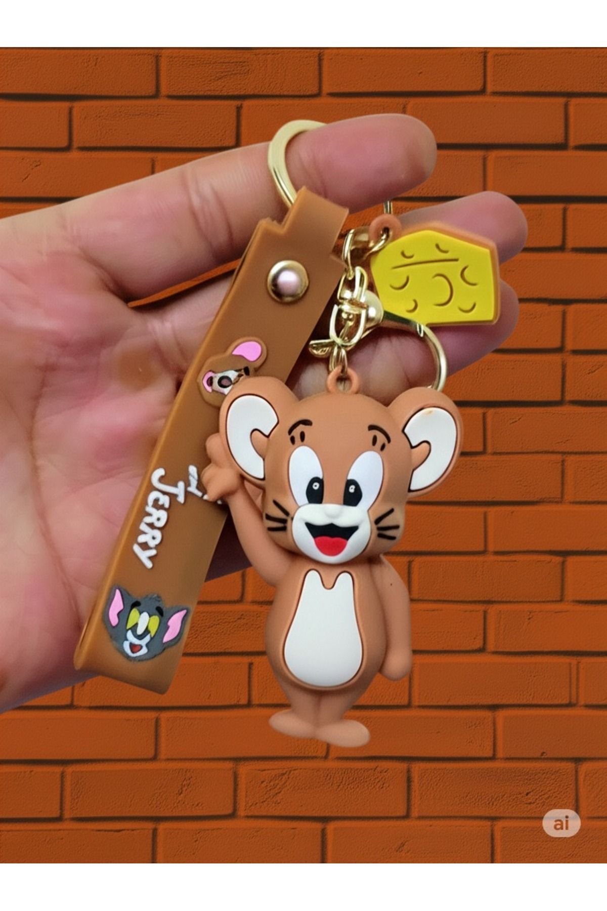 Mimi Aksesuar 3D Lüks Büyük Boy (JERYY) Slikon Anahtarlık & Çanta Aksesuarı Hediye Aksesuar