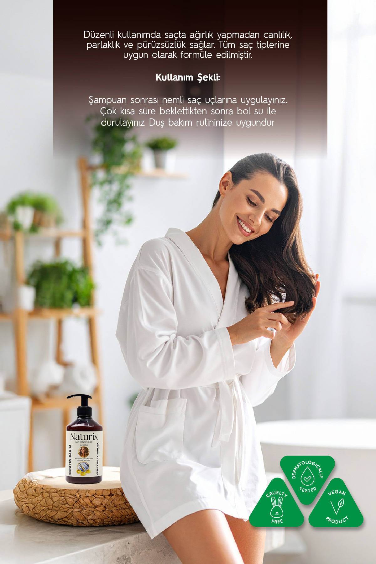 Ilgaz Naturix Organix Tuzsuz Keratin Saç Kremi 500 Ml Yıpranmış
