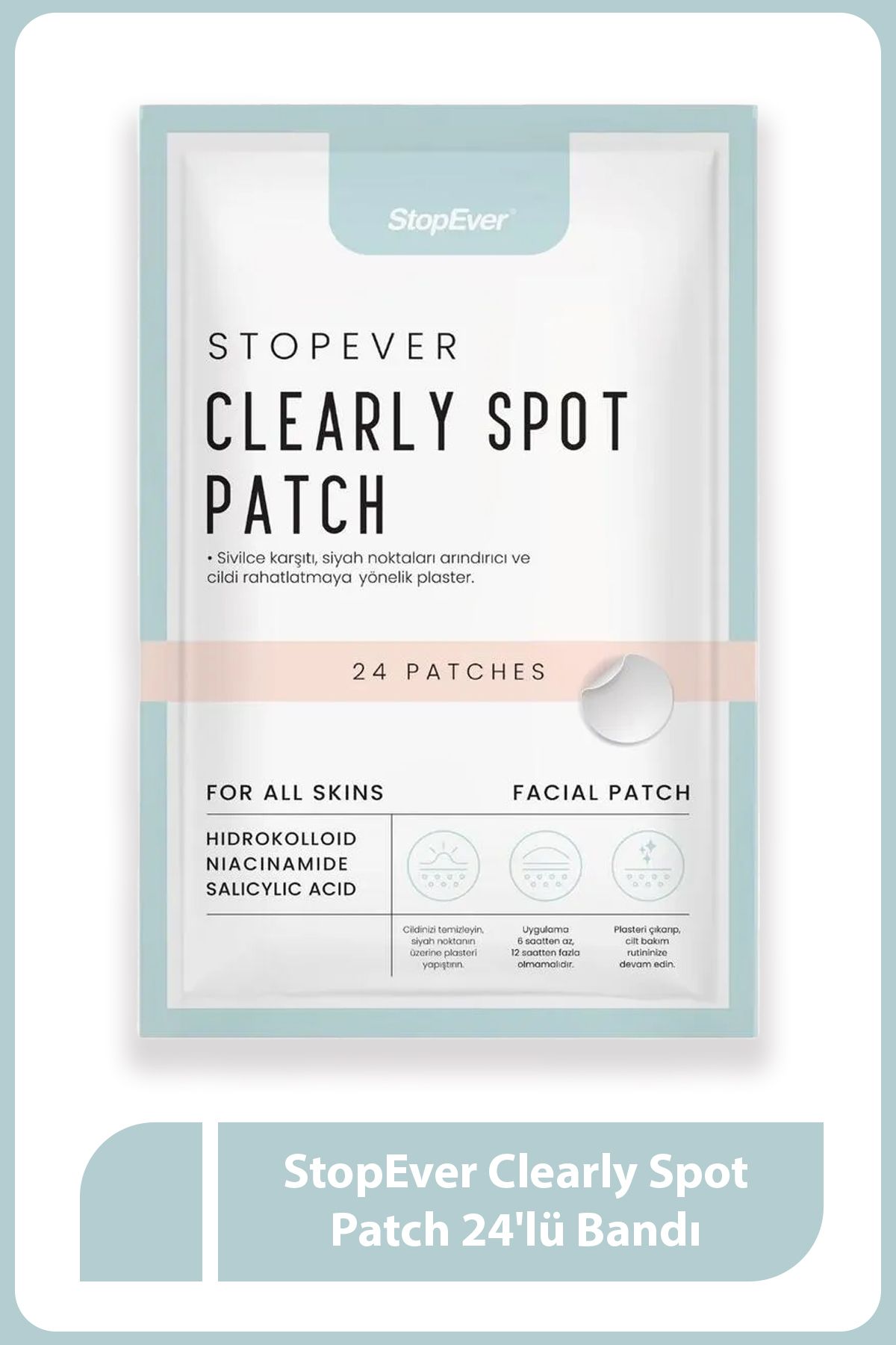 StopEver Clearly Spot Patch 24'lü Bandı I Hidrokolloid, Niyasinamid Içerikli Akne Karşıtı / Bandı
