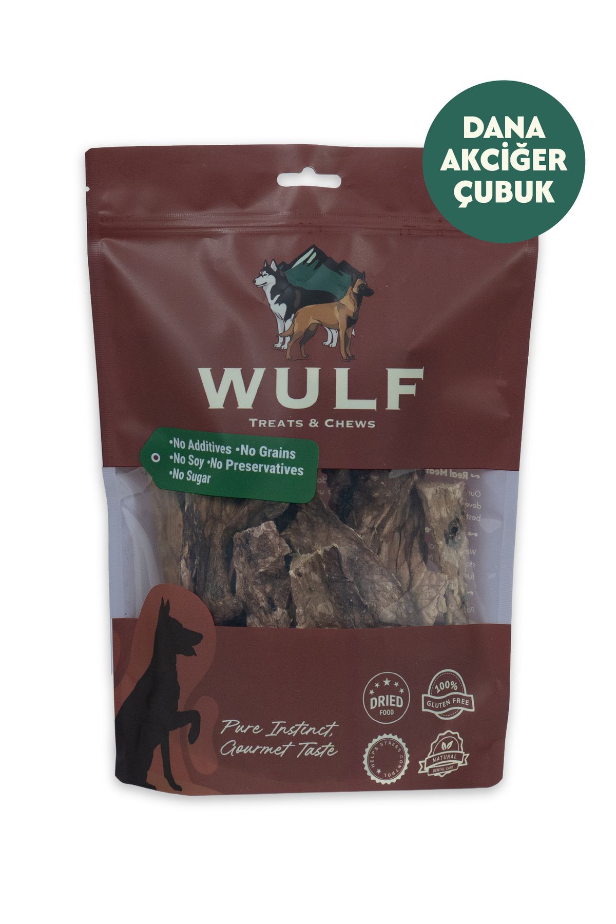 WULF Dana Akciğer Çubuk %100 Doğal Kemirmelik Köpek Ödül Maması 100 Gram
