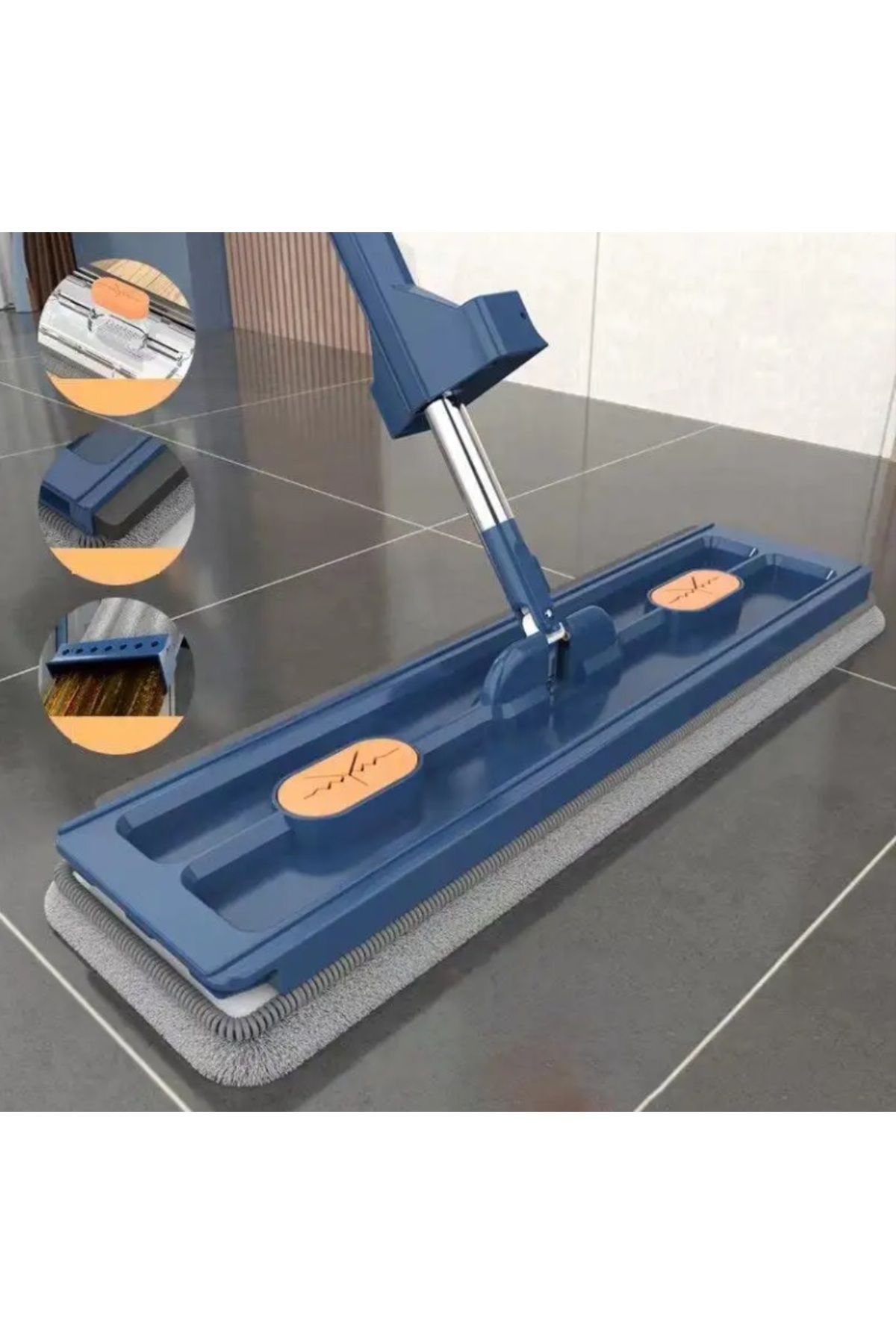 Rovitech-Bucket and mop set with microfiber head, 360 degree rotation, ergonomic handle 3