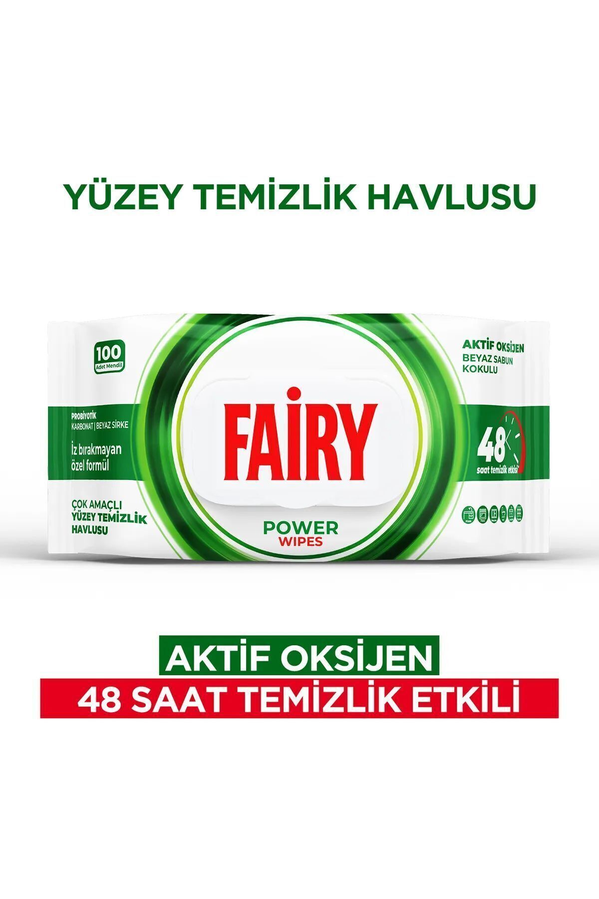 Fairy Çok Amaçlı Yüzey Temizleme Mendili 100 Yaprak | Limon Yağlı | Beyaz Sabun | fotoğrafı 3 (önizleme)