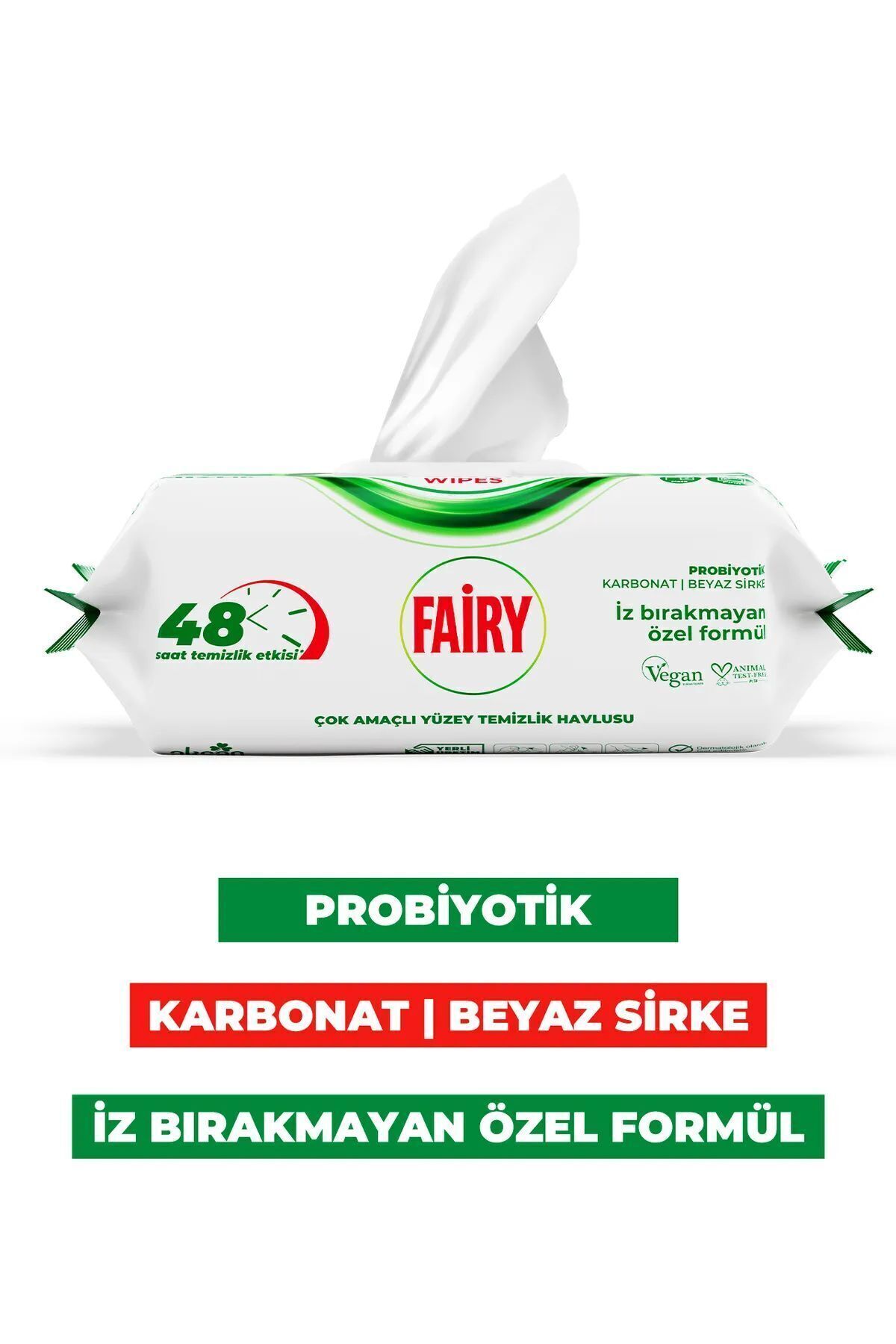 Fairy Çok Amaçlı Yüzey Temizleme Mendili 100 Yaprak | Limon Yağlı | Beyaz Sabun | fotoğrafı 2 (önizleme)