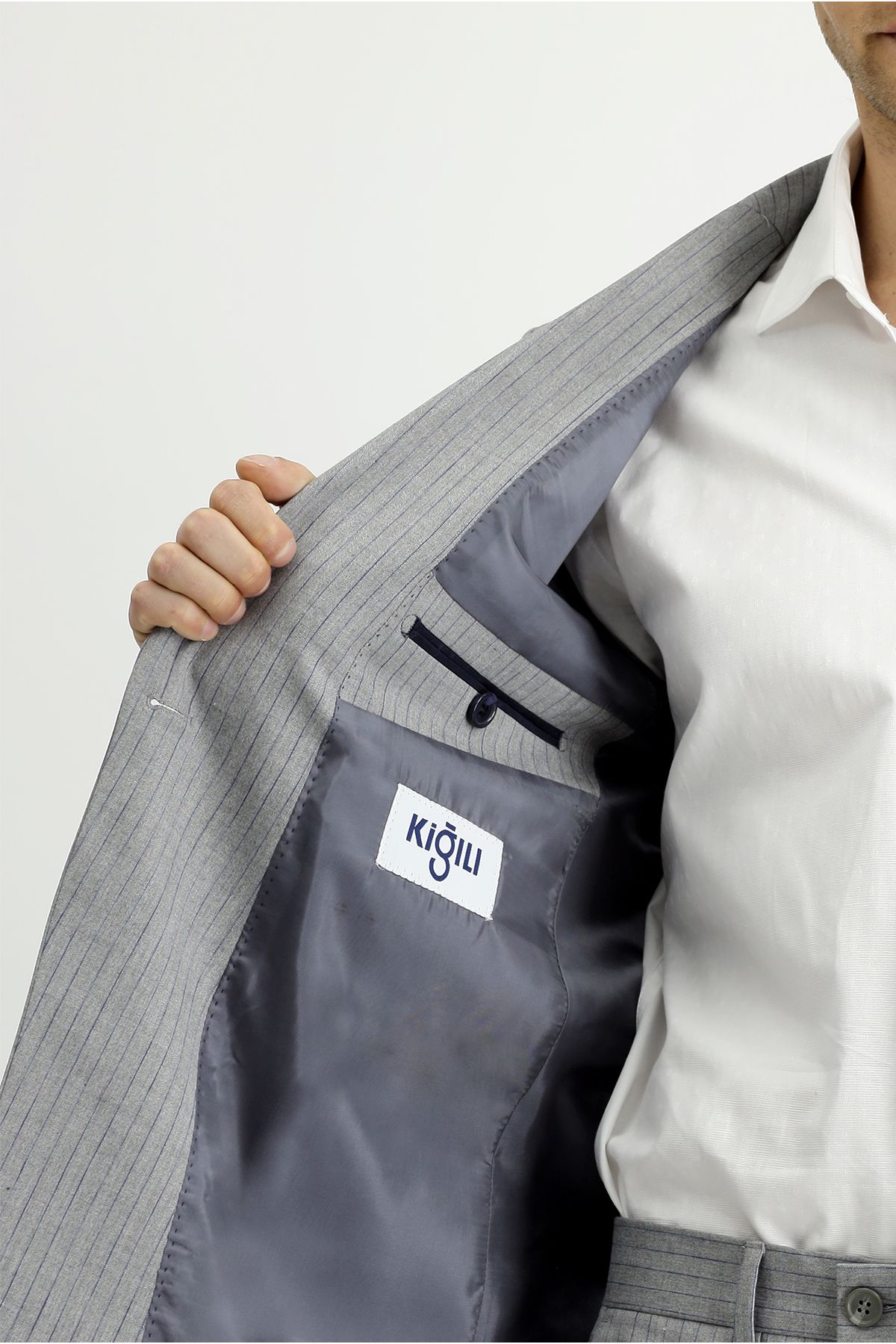 Kiğılı-Regular Fit Striped Double Breasted Suit 5
