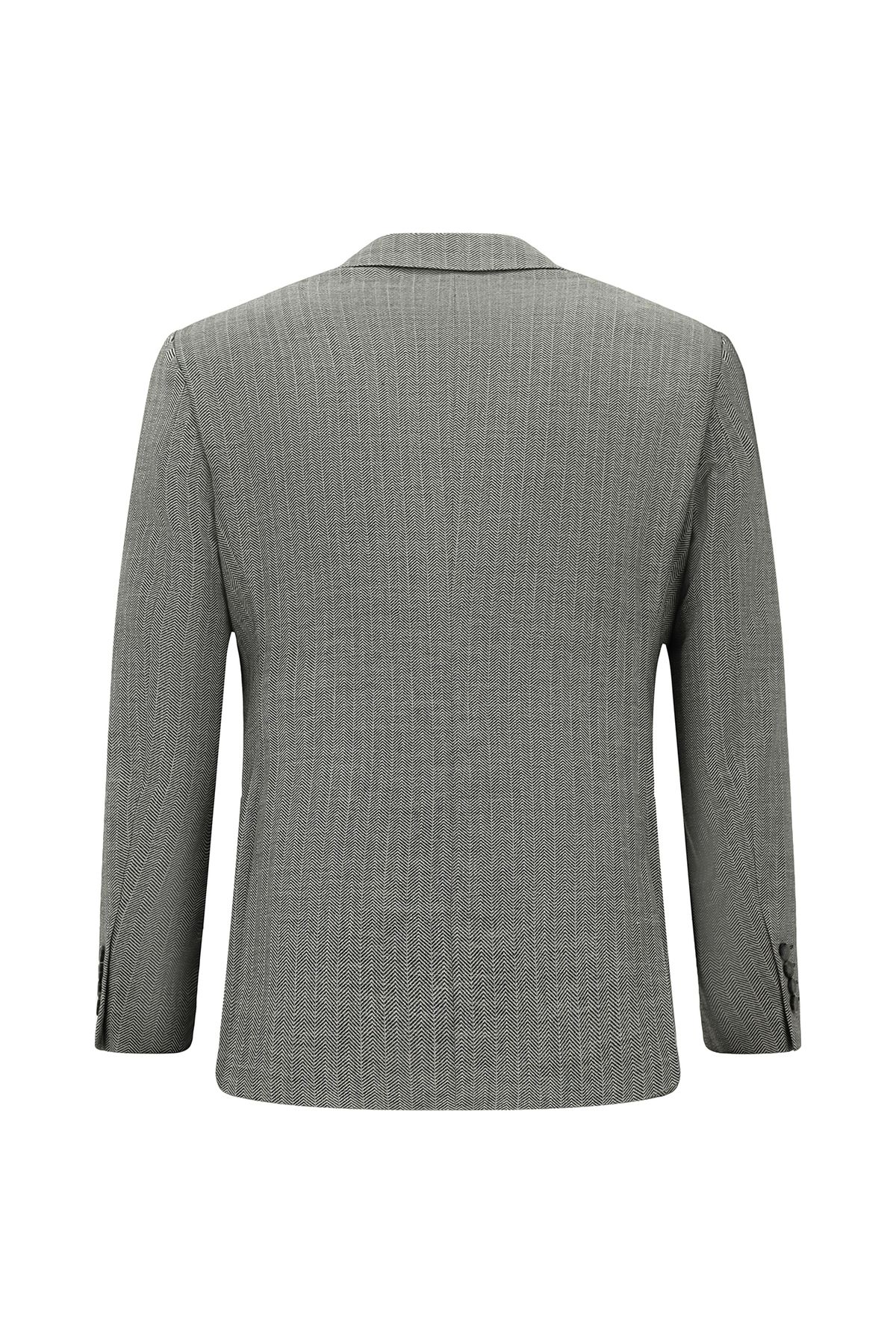 Kiğılı-Regular Fit Linen Blend Patterned Jacket 2