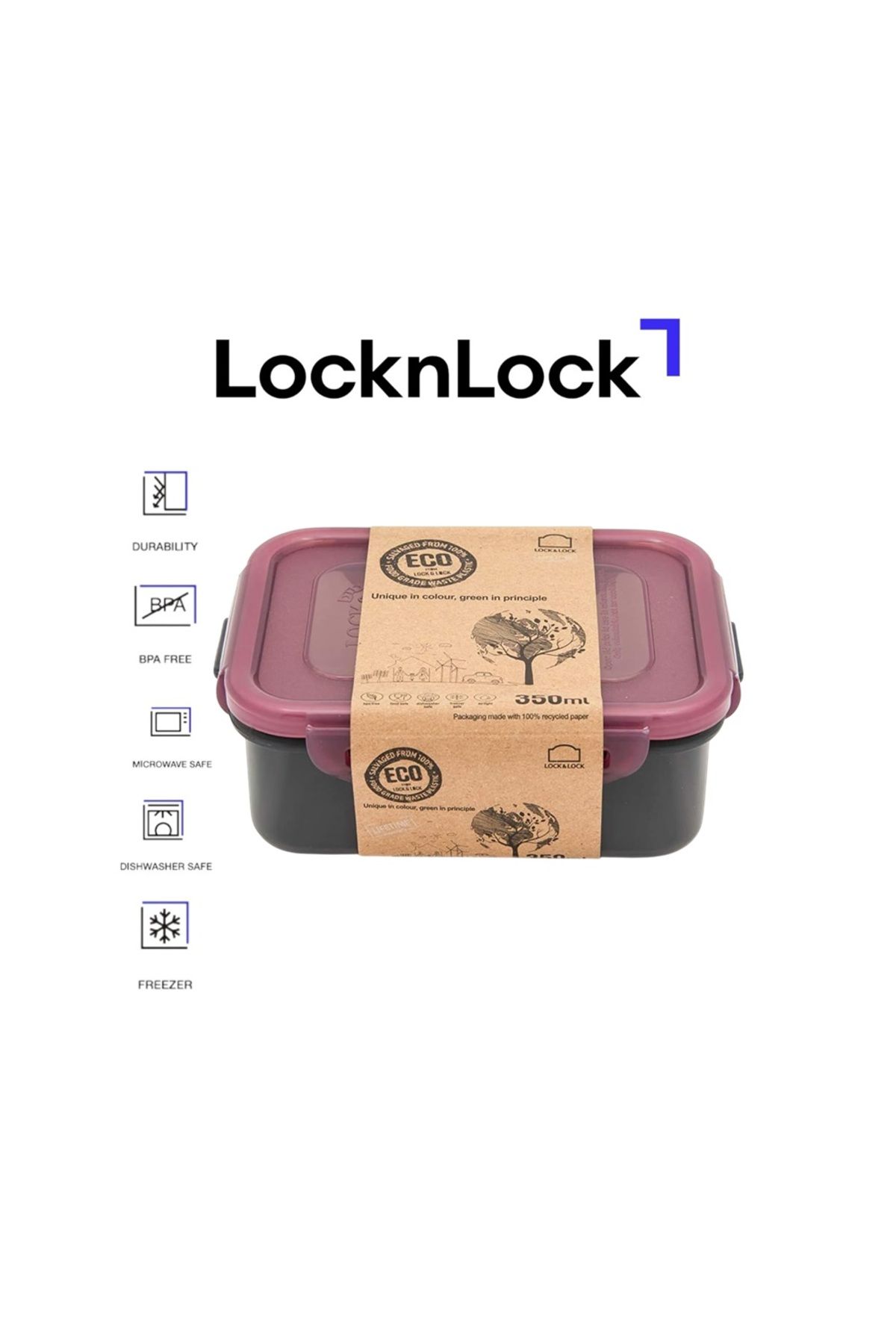 locknlock-Eco-Friendly 350ml Airtight Rectangular Food Container 1