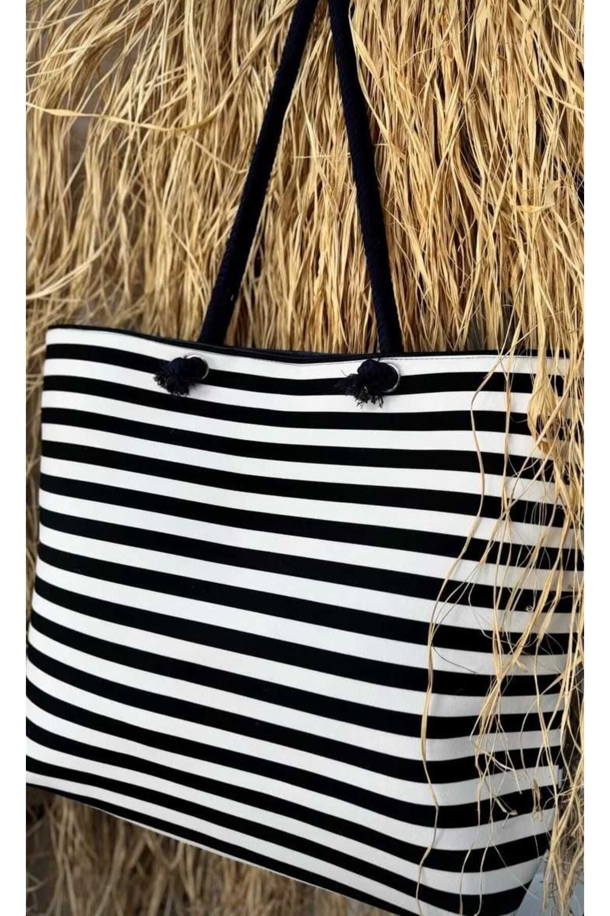 GreandBags Kadın Fermuarlı Plaj Çantası