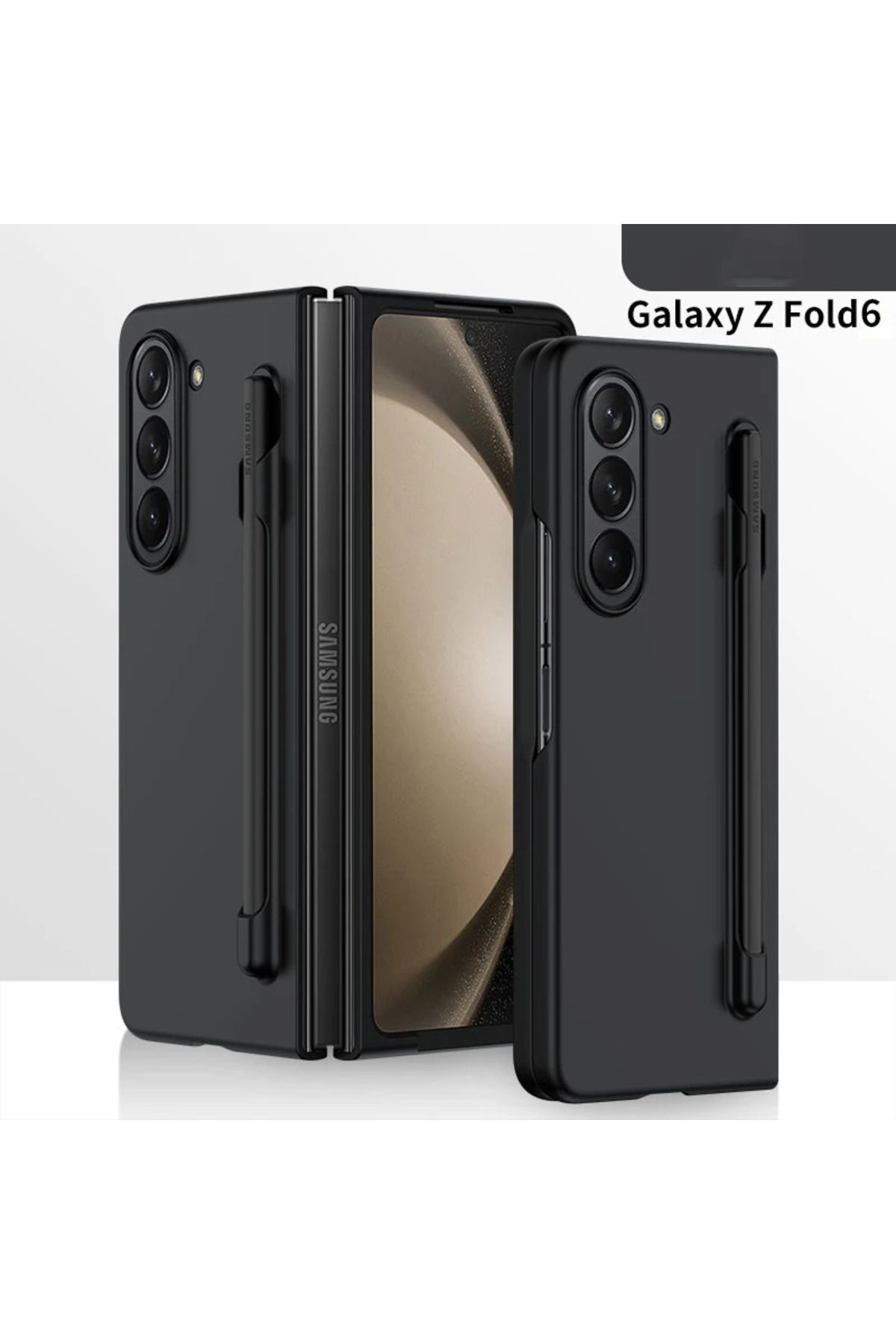Newon SAMSUNG Z FOLD 6 SİYAH RENKLİ KALEMLİ TELEFON KILIFI KAPAK COVER CASE
