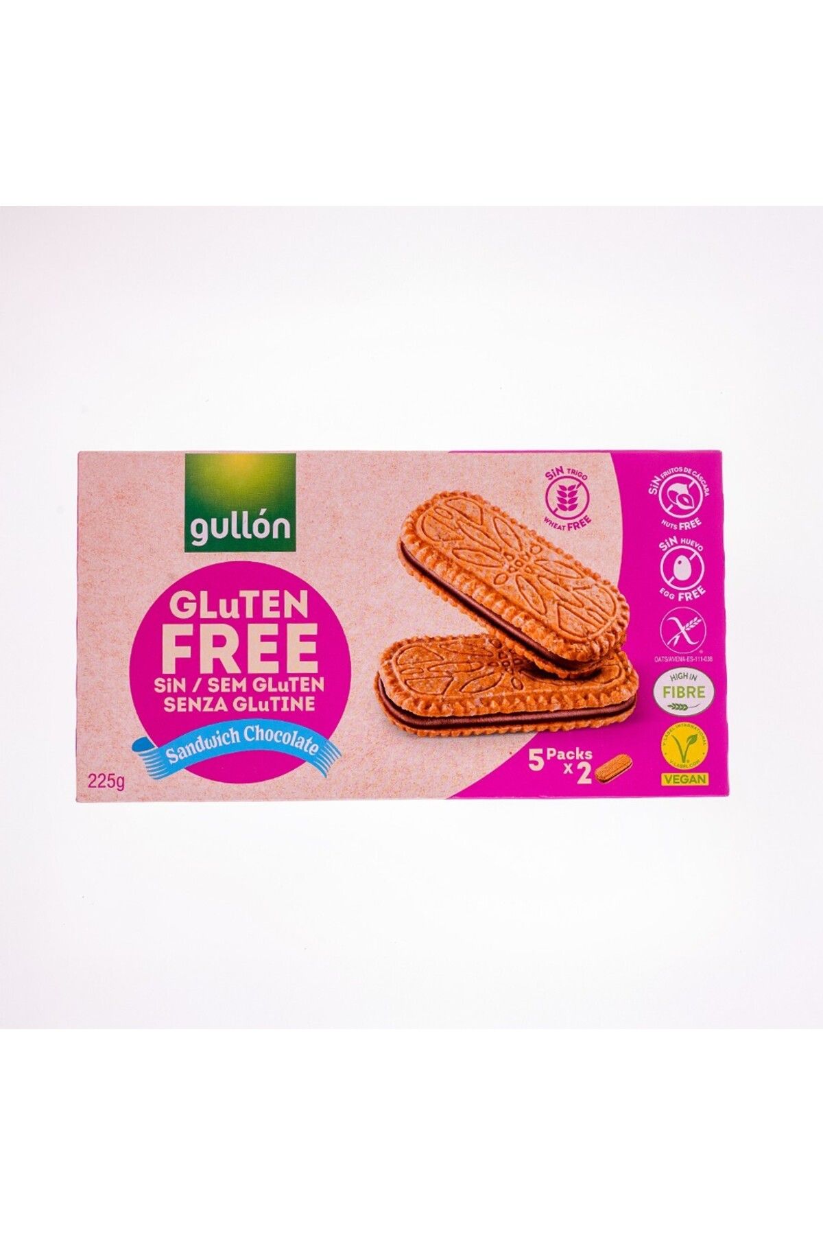 Gullon GLUTENSİZ ÇİKOLATA AROMALI SANDVİÇ BİSKÜVİ 225 GR
