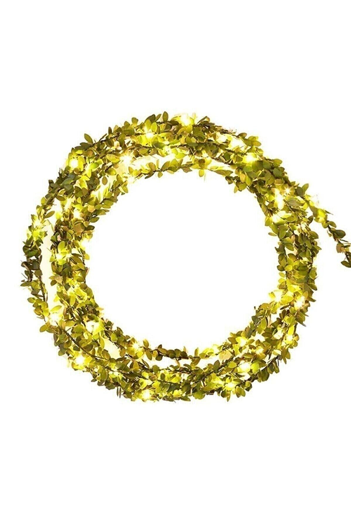 NAXAY 5 Metre Peri Led 5 Metre Telli Taç Sarmaşık Yaprak ( 1 Cm ) Şerit Tel Yapay Yaprak