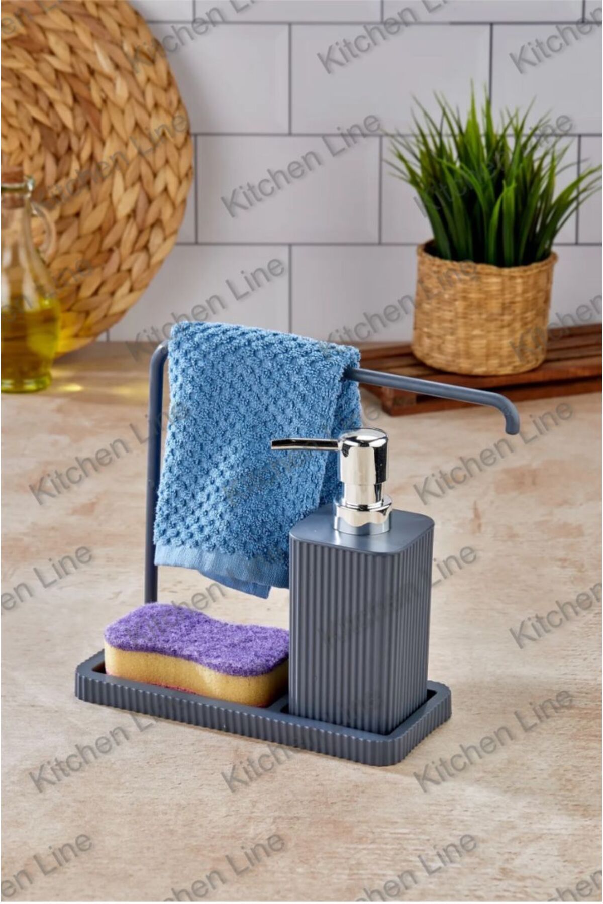Kitchen Line ASKILI MUTFAK SIVI SABUNLUK- MUTFAK BEZİ ASKILI, SÜNGER HAZNELİ- MUTFAK LAVABO SETİ ANTRASİT