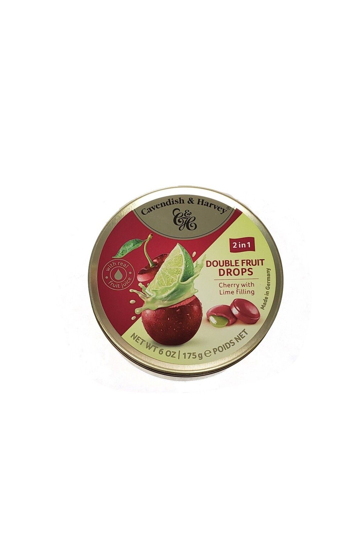 Cavendish & Harvey MİSKET LİMON DOLGULU VE VİŞNELİ DROPS ŞEKER 175 GR