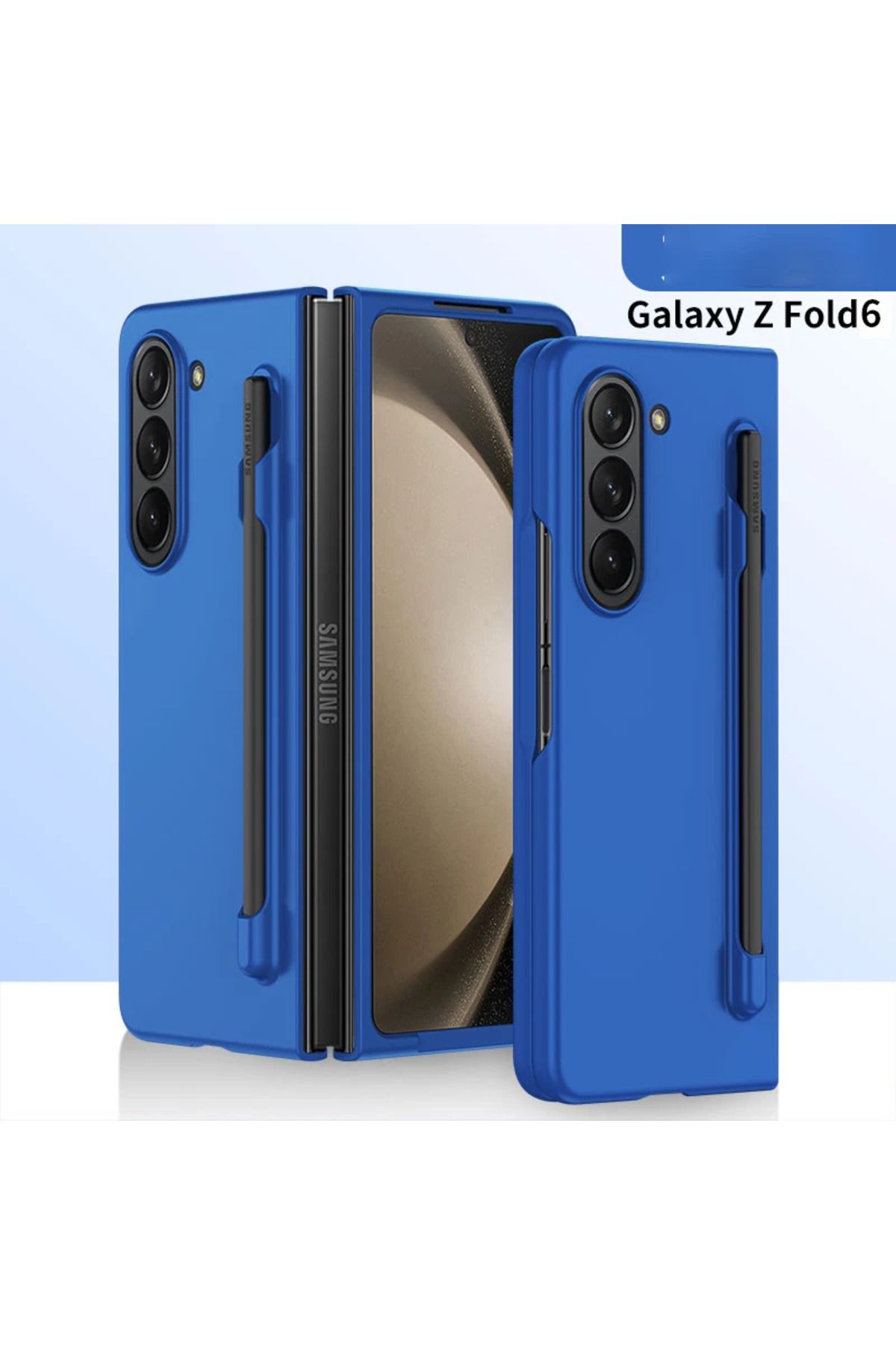Newon SAMSUNG Z FOLD 6 LACİVERT RENKLİ KALEMLİ TELEFON KILIFI KAPAK COVER CASE