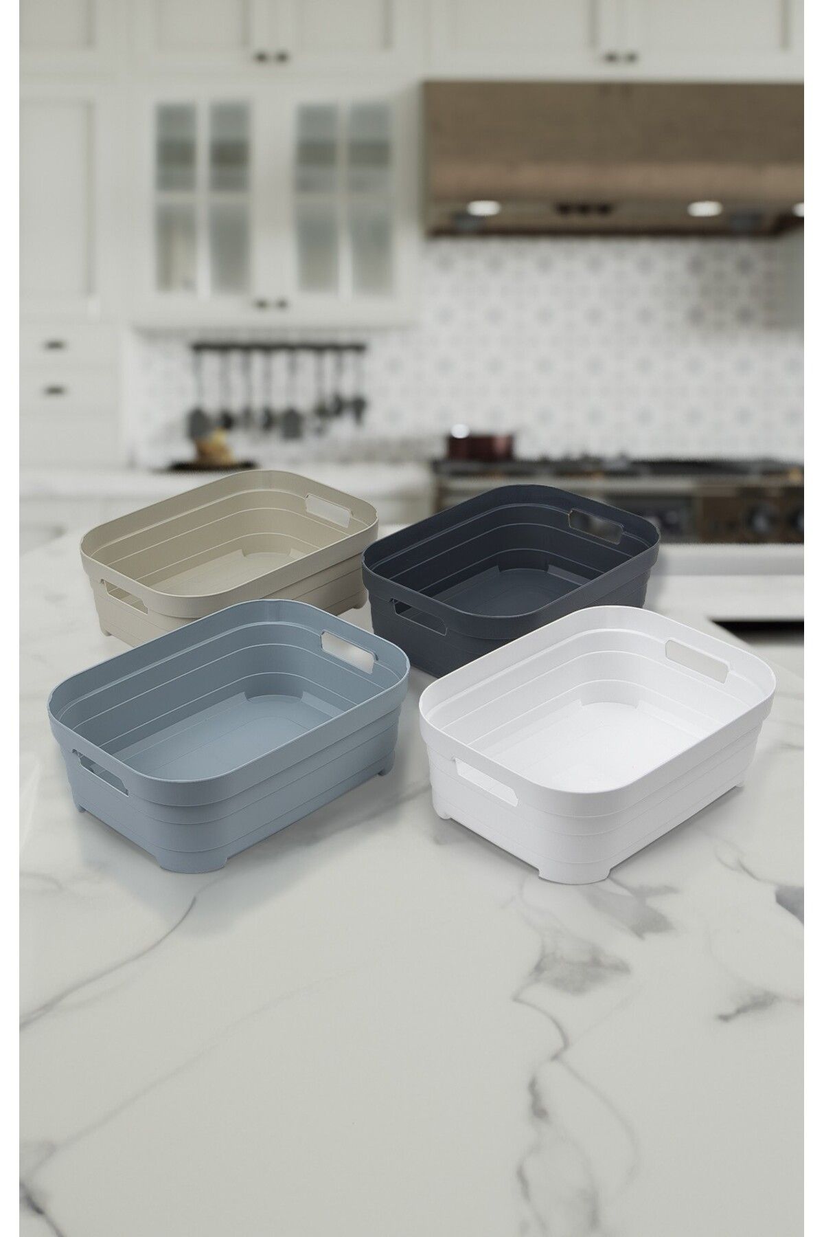 Nesto Home 4'lü Set Çok Amaçlı Sepet Kapaksız 4x2.8 litre
