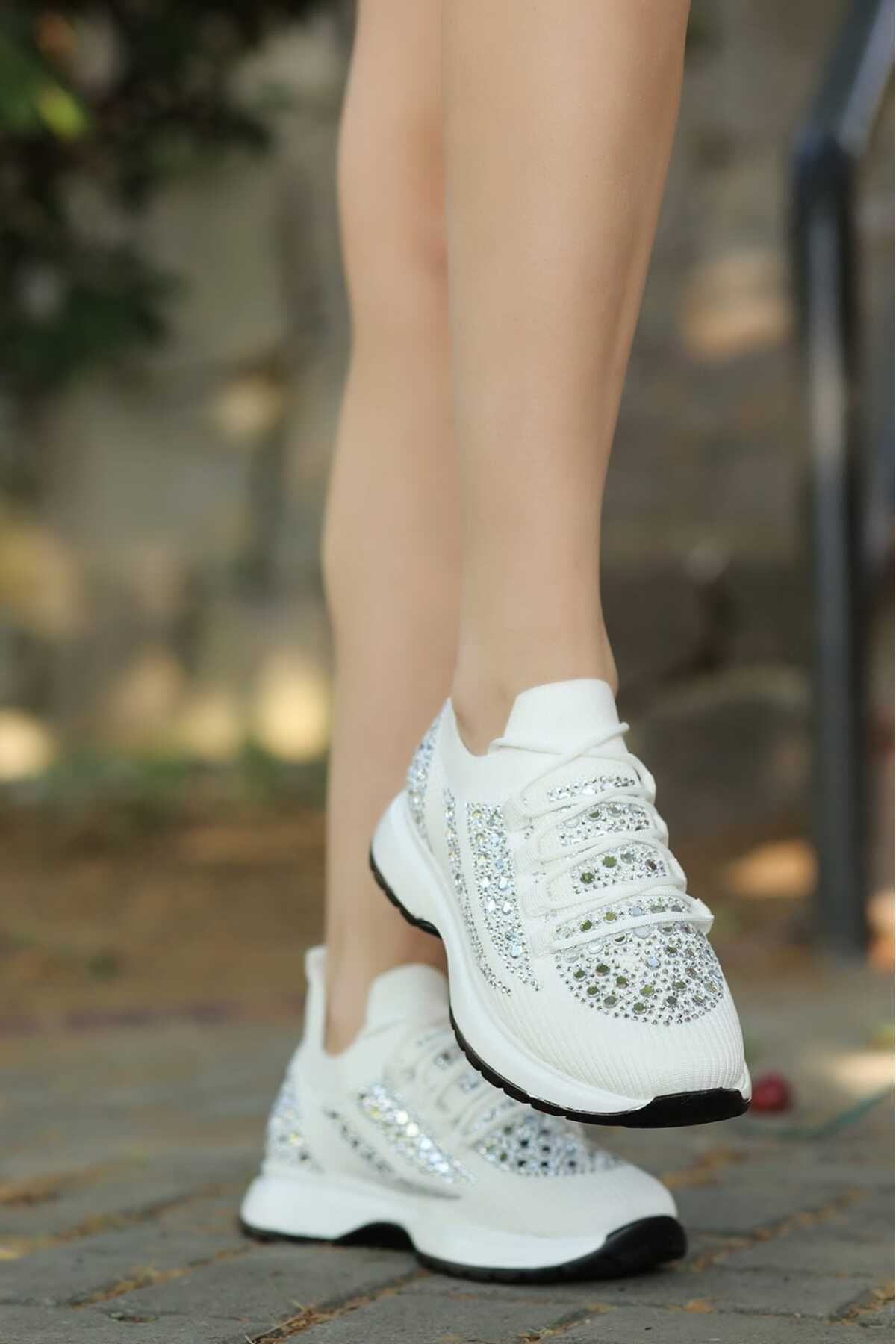 LEYDİ SHOES LYON BEYAZ TRİKO SPOR