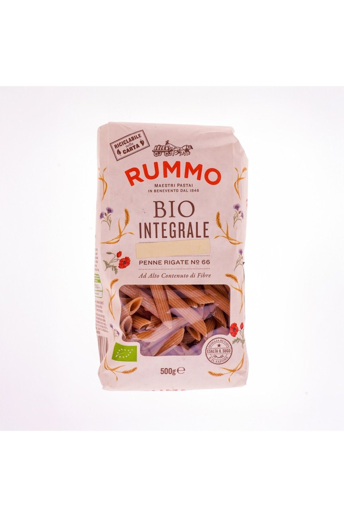 Rummo BIO INTEGRALE KEPEKLİ PENNE RIGATE NO 66 500 GR