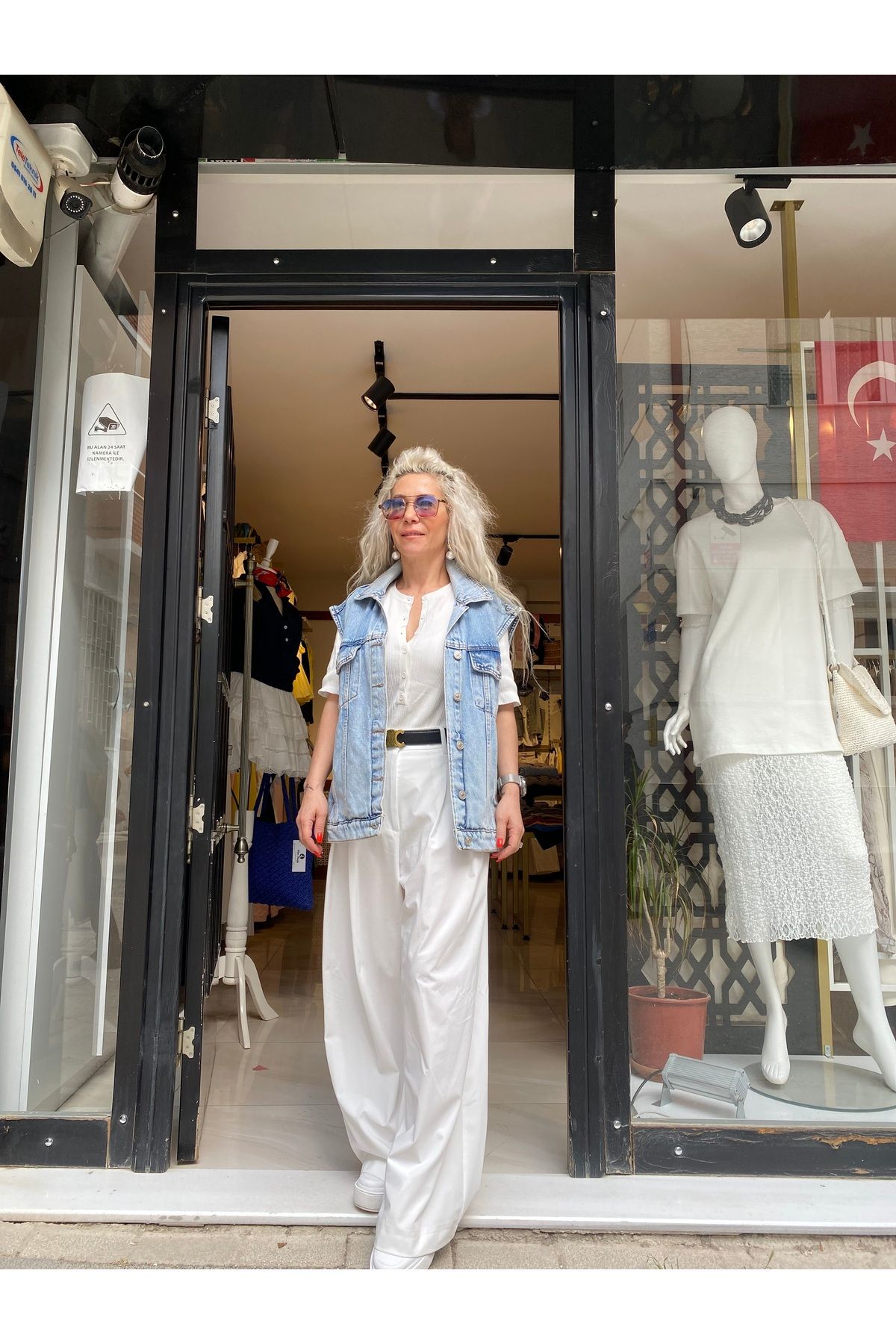 özlem adaşoğlu boutique KOT YELEK AÇIK MAVİ