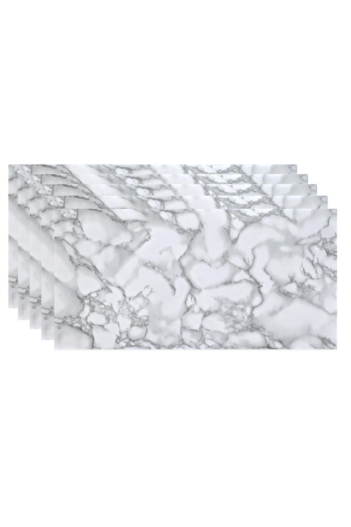 HOZRO-Set of 220 x HOZRO self-adhesive marble imitation tiles, abstract pattern, for walls 4