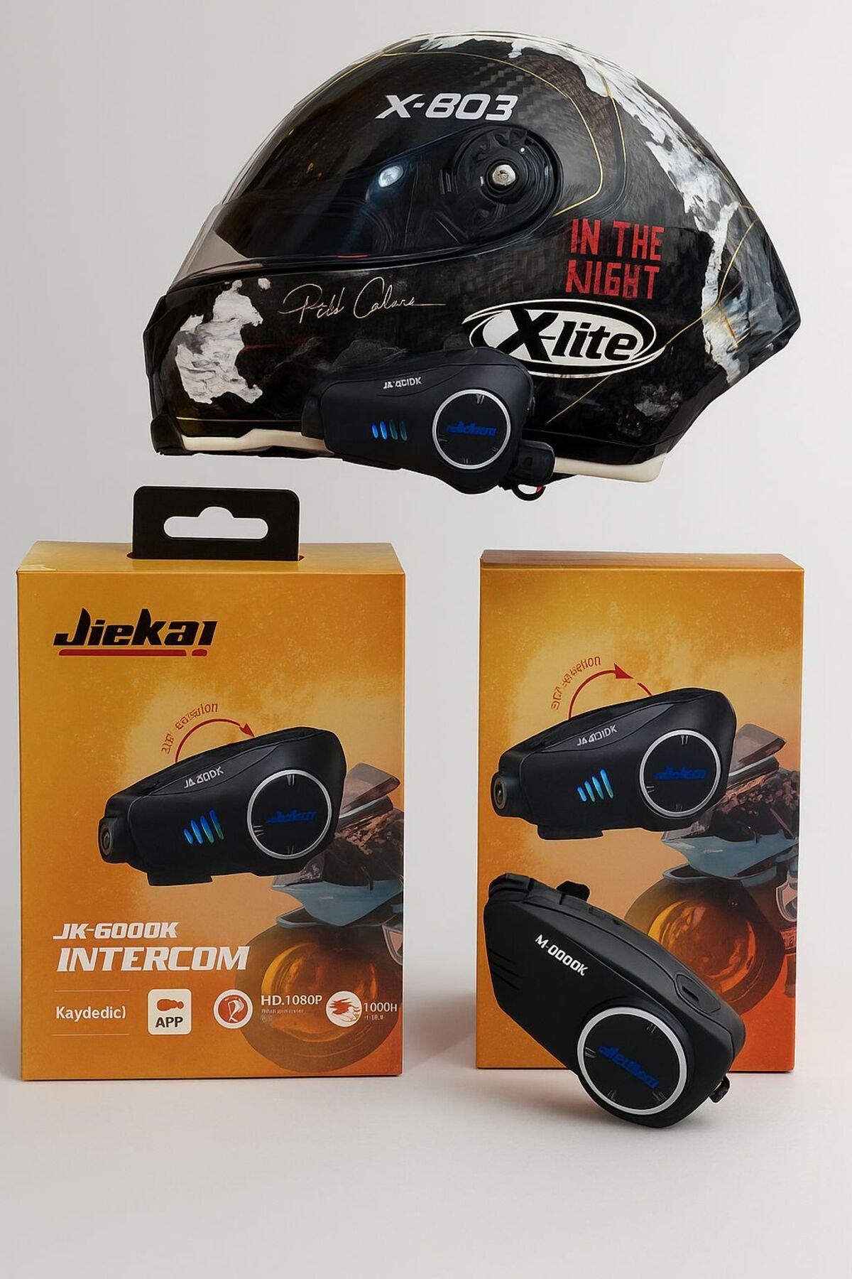 JİEKAİ JİEKAİ JK-6000K MOTOSİKLET KAMERALI İNTERCOM İKİLİ EŞLEŞME ( HAFIZA KART HEDİYELİ )