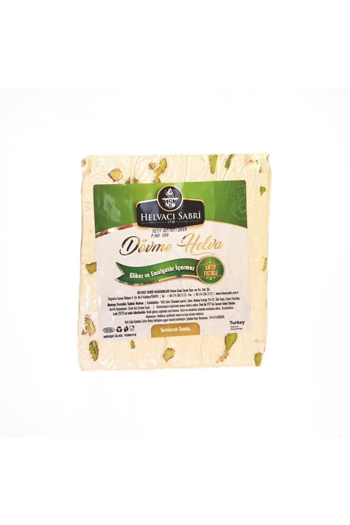 HELVACI SABRİ HELVACI SABRİ DÖVME FISTIKLI TAHİN HELVA 480 GR