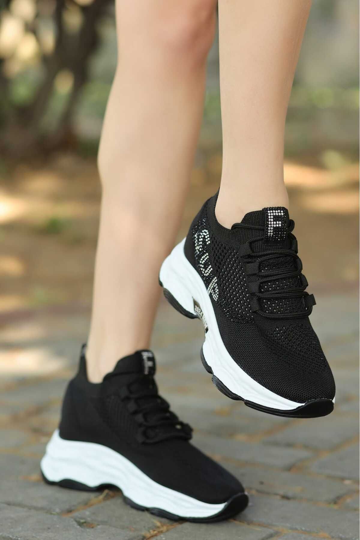 LEYDİ SHOES FRM SUP SİYAH TRİKO SPOR