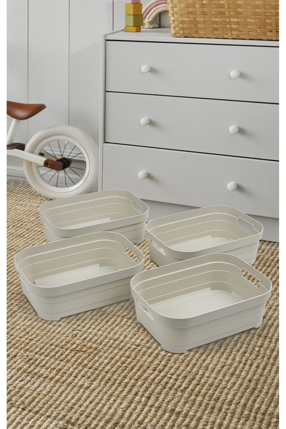 Nesto Home-Set of 4 Multi-Purpose Basket Without Lid 4X2.8 Liters 2