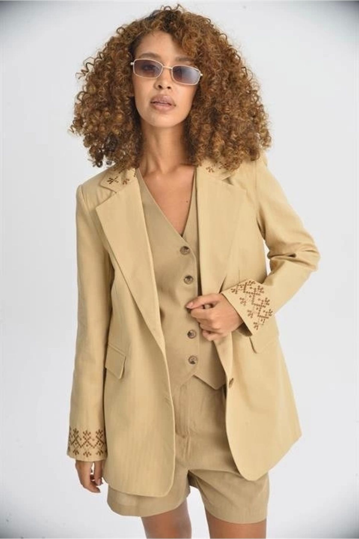 Silerra Leomie Nakışlı Blazer Ceket 6106