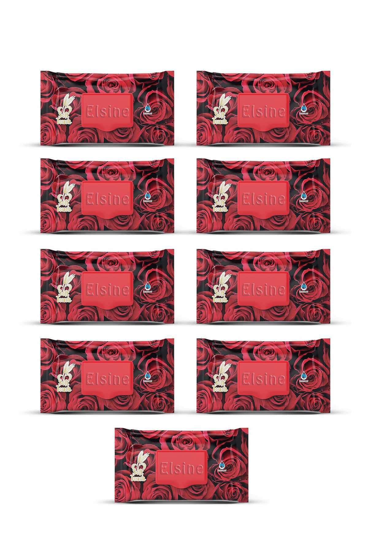 Serero 9 Paket Red Rose Islak Havlu Mendil 90 Adet Kapaklı Gül Kokulu