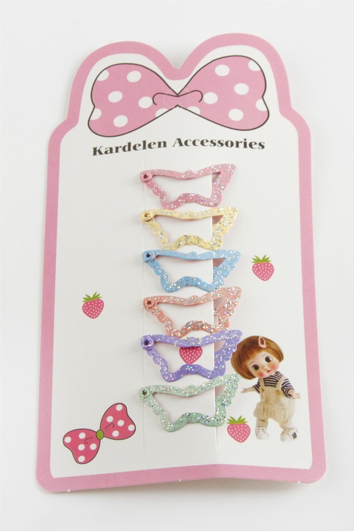 TimeStart 12 Adet Kelebek Simli Çıtçıtlı Toka 3 cm Hediyelik
