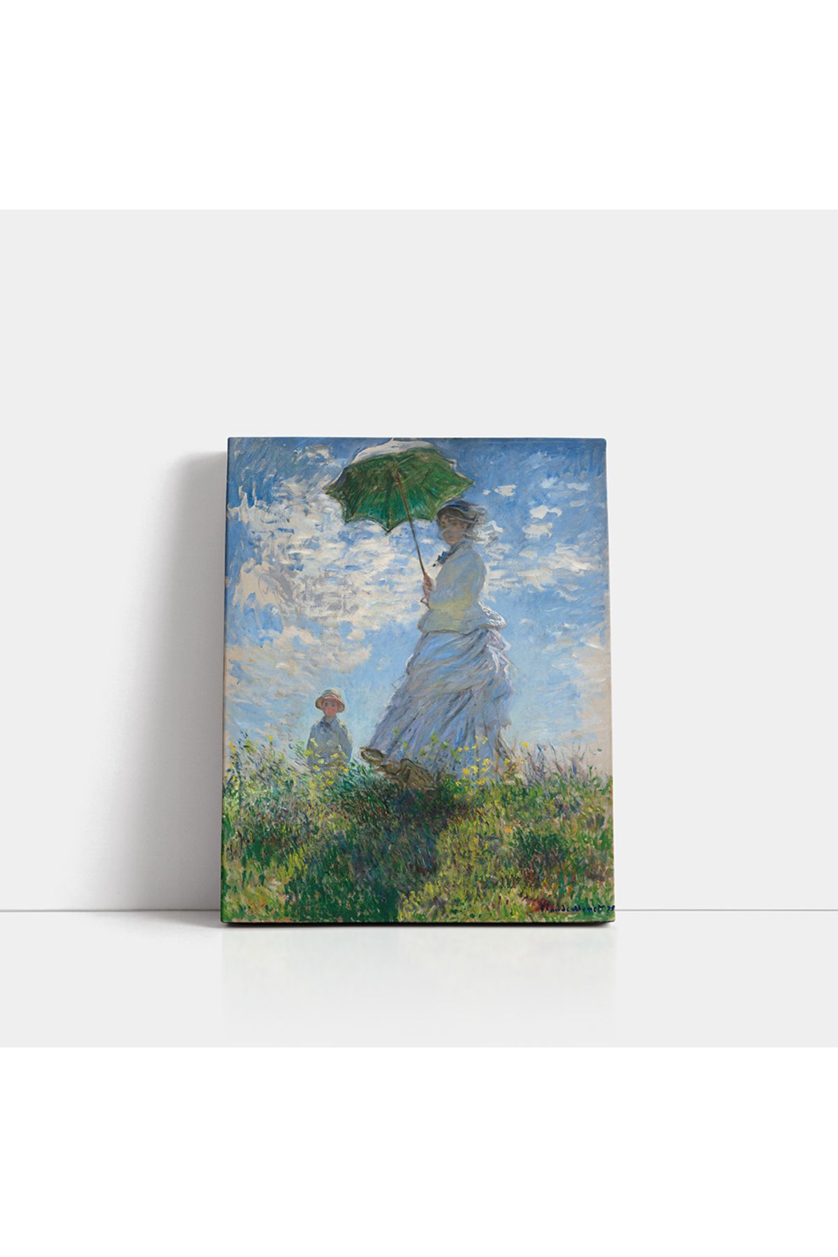 cestino darte “Woman with a Parasol” – Işığın Dansı, Anın Zarafeti (Kanvas Baskı) Tablo