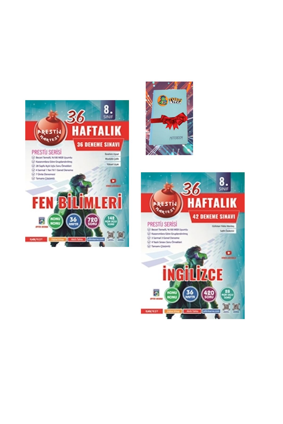 Nartest Yayınları 8. Sınıf Haftalık FEN BİLİMLERİ + İNGİLİZCE Denemeleri ( NOT DEFTERİ HEDİYE)