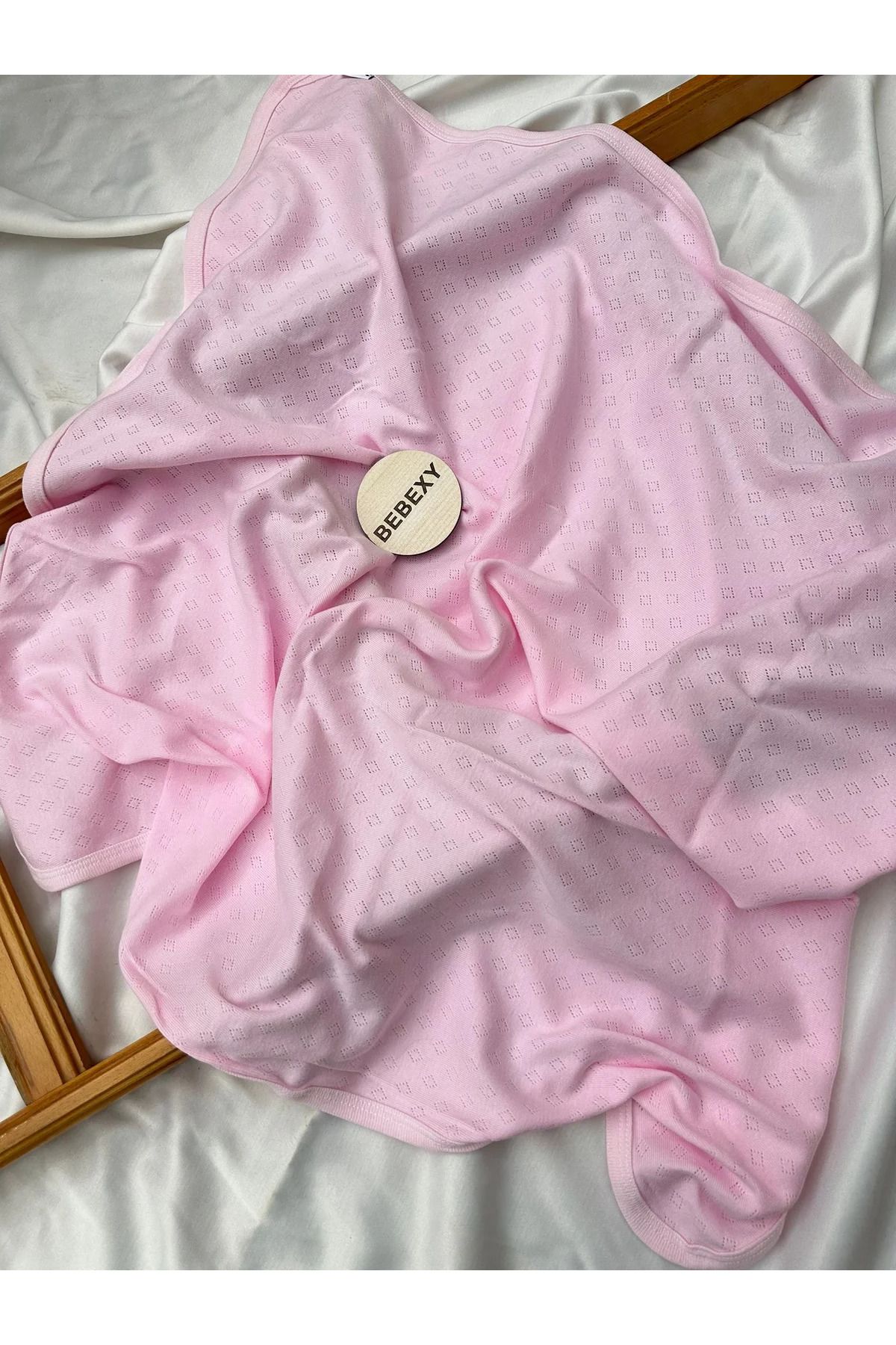 BEBEXY BUTİK Jakarlı Kundak Battaniye Toz Pembe