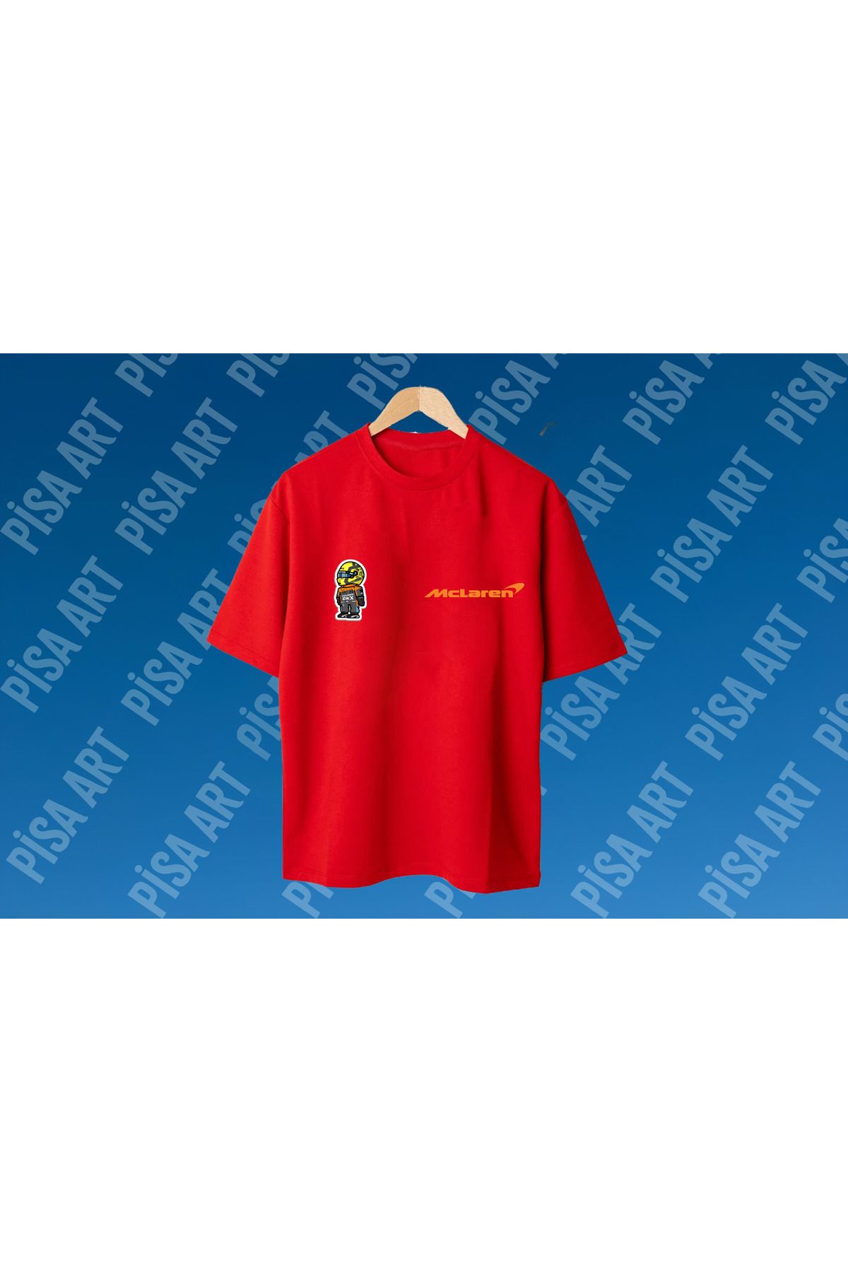 Pisa Art MCLAREN X L.NORRİS KARİKATÜR ÖZEL TASARIM UNISEX T-SHIRT