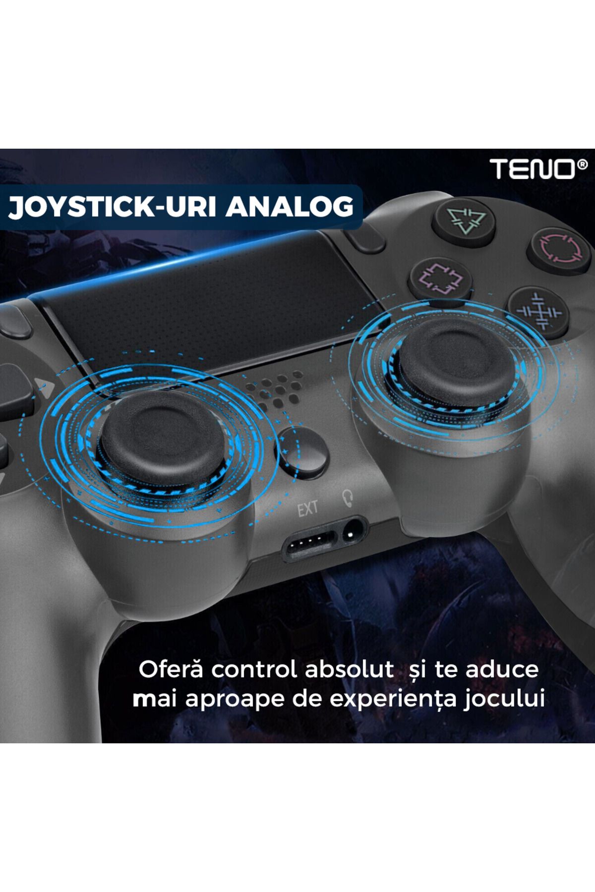Teno-DoubleShock Teno® Wireless Controller, compatible with PS4, analog joysticks, metallic gray 3