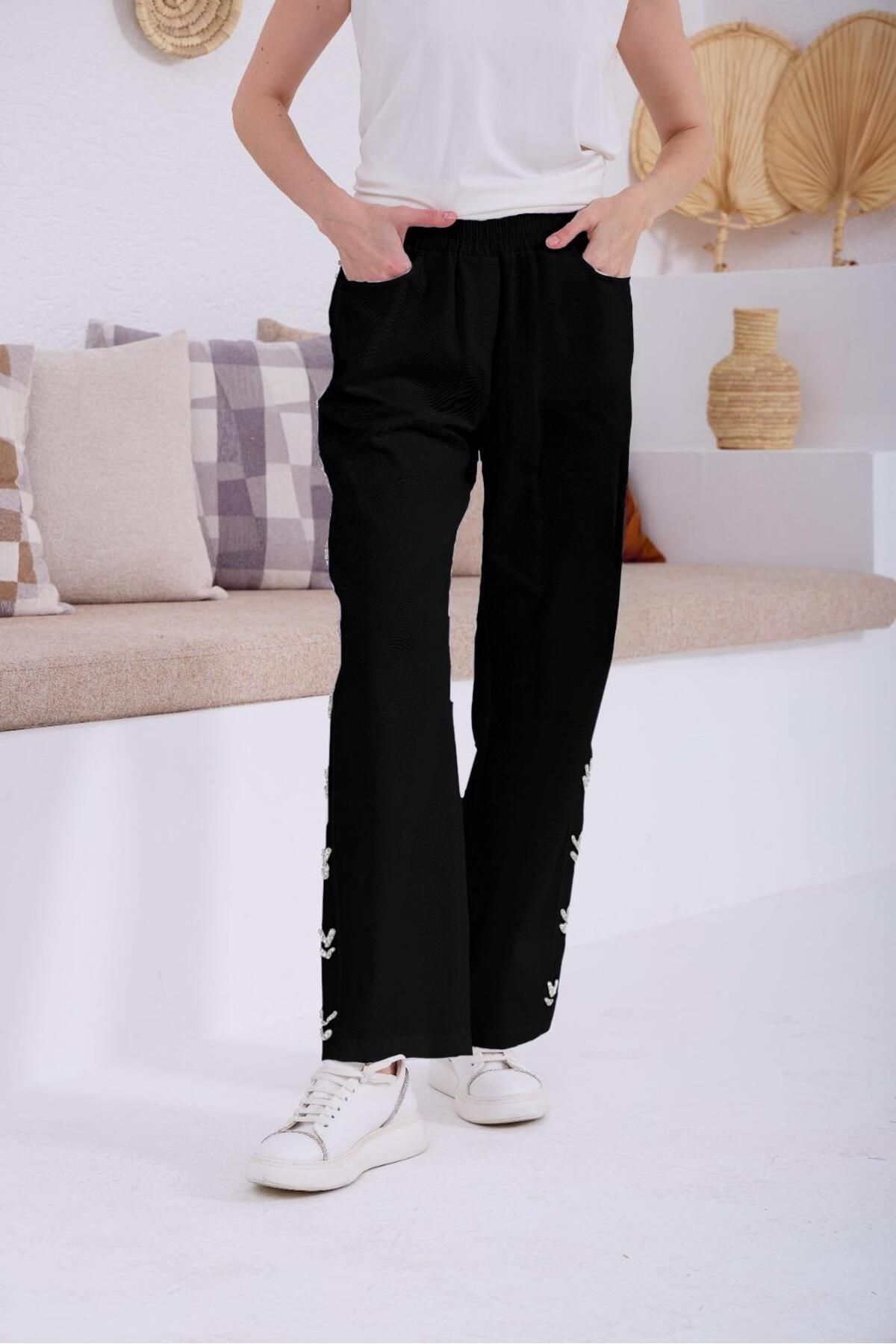 Moodbasic KRİSTAL TAŞLI KOT PANTOLON