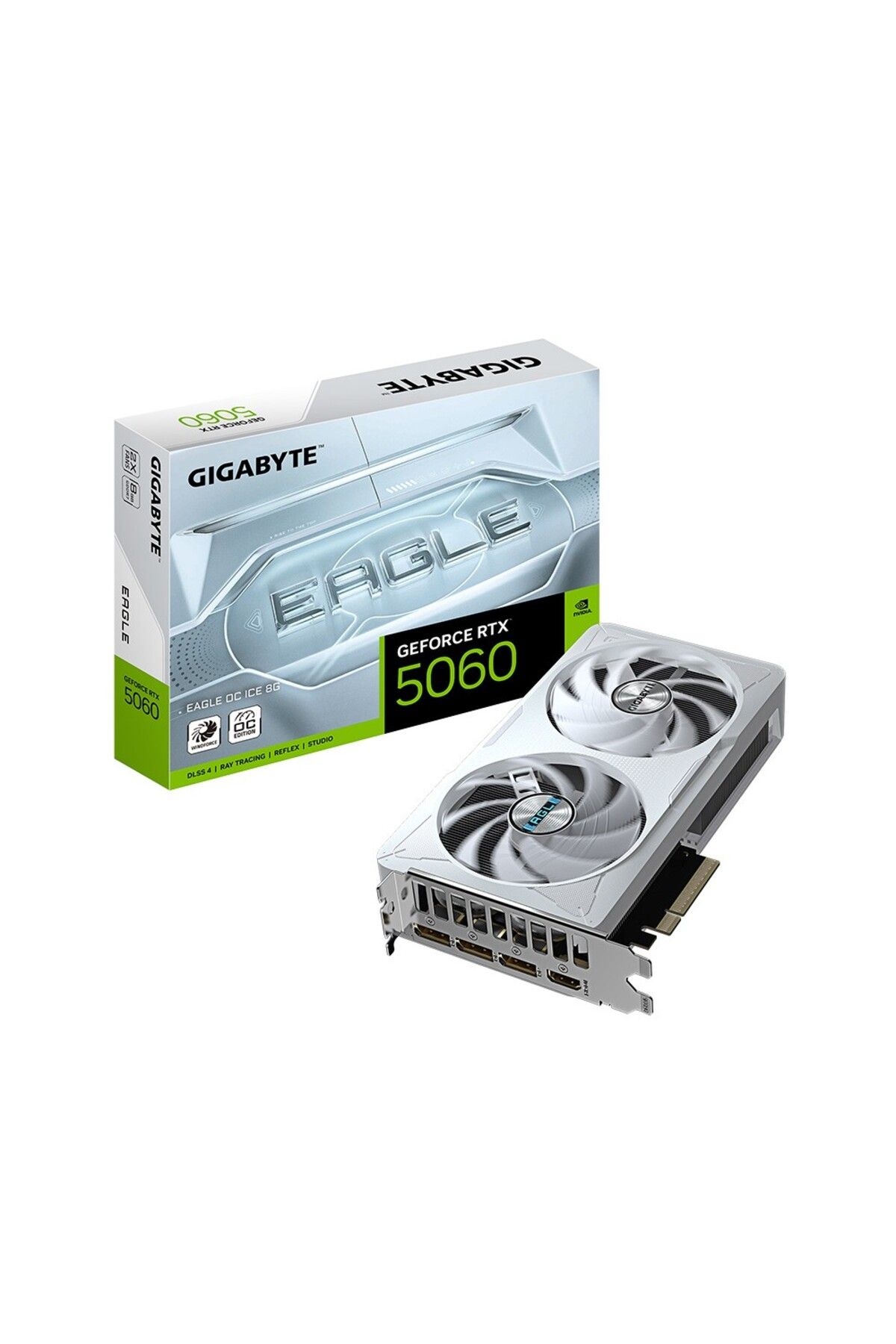 Gigabyte GeForce RTX 5060 EAGLE OC ICE 8G GDDR7 8GB 128Bit DLSS 4 GV-N5060EAGLEOC ICE-8GD NVIDIA Ekr