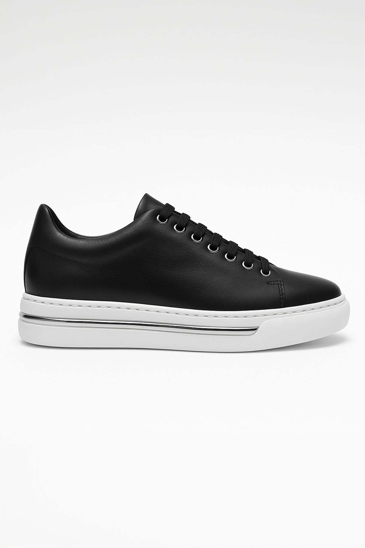 Morven Erkek Siyah Deri Sneaker Ayakkabı