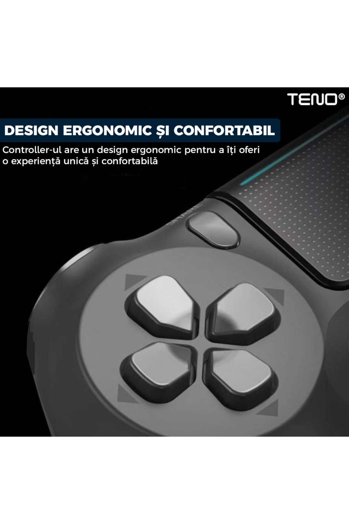 Teno-DoubleShock Teno® Wireless Controller, compatible with PS4, analog joysticks, metallic gray 6