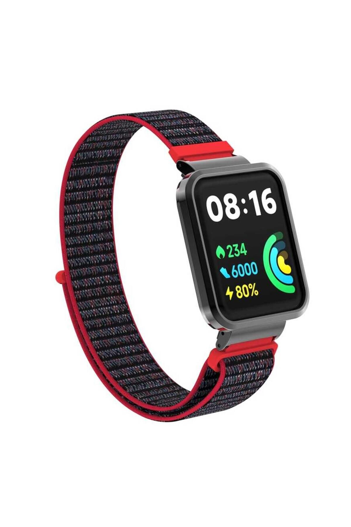 Microsonic Xiaomi Poco Watch Hasırlı Kordon Woven Sport Loop Koyu Pembe