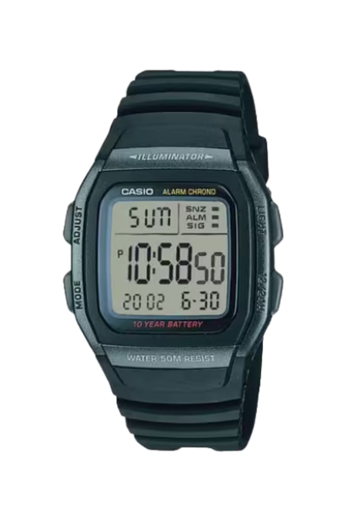 Casio-ساعة كاسيو للرجال بمينا أبيض تناظرية - W-96H-1BVDF 1