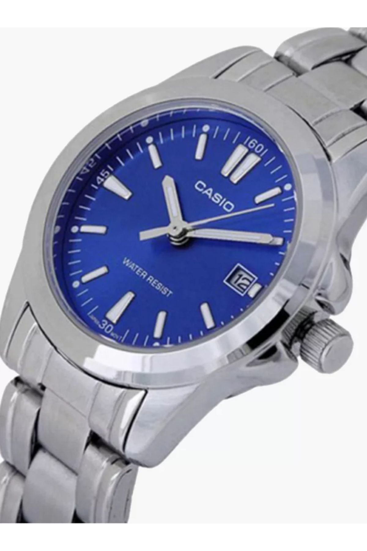 Casio-ساعة كاسيو النسائية التناظرية ذات الميناء الأزرق - LTP-1215A-2A2 2