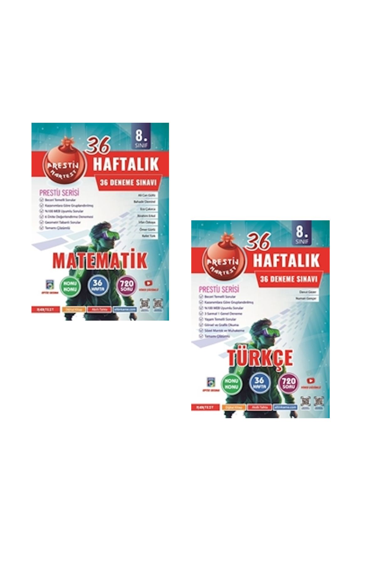 Nartest Yayınları 8. Sınıf Haftalık MATEMATİK + TÜRKÇE Denemeleri ( NOT DEFTERİ HEDİYE)