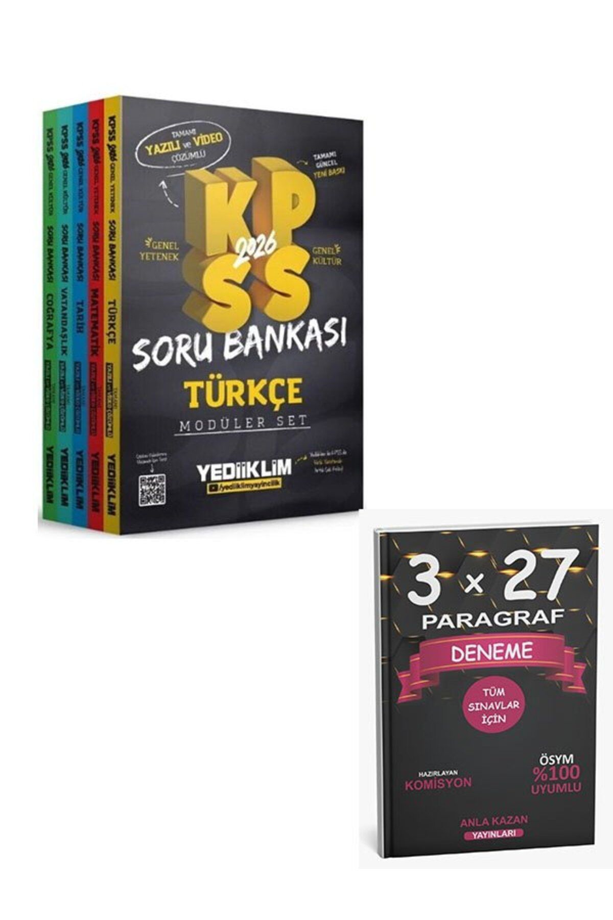 Anla Kazan Yayınları Yediiklim Yayınları 2026 KPSS Genel Yetenek Genel Kültür Soru Bankası Modüler Set+AnlaKAzan Parağra