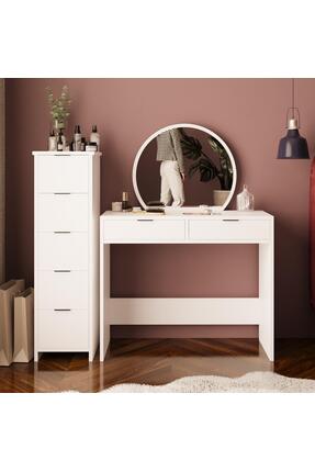 Bimossa Flora Aynalı Makyaj Masası Takımı 2+5 Çekmeceli – Çok Amaçlı Şifonyer...