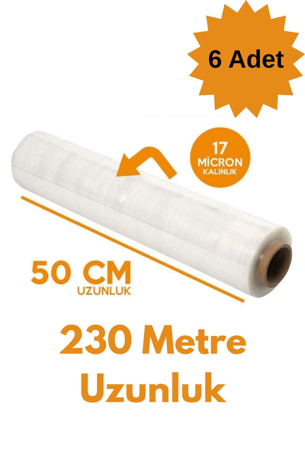 HAFSER Eşya Palet Streç Film 2kg 300mt 50cm 17 Mikron 6 Adet