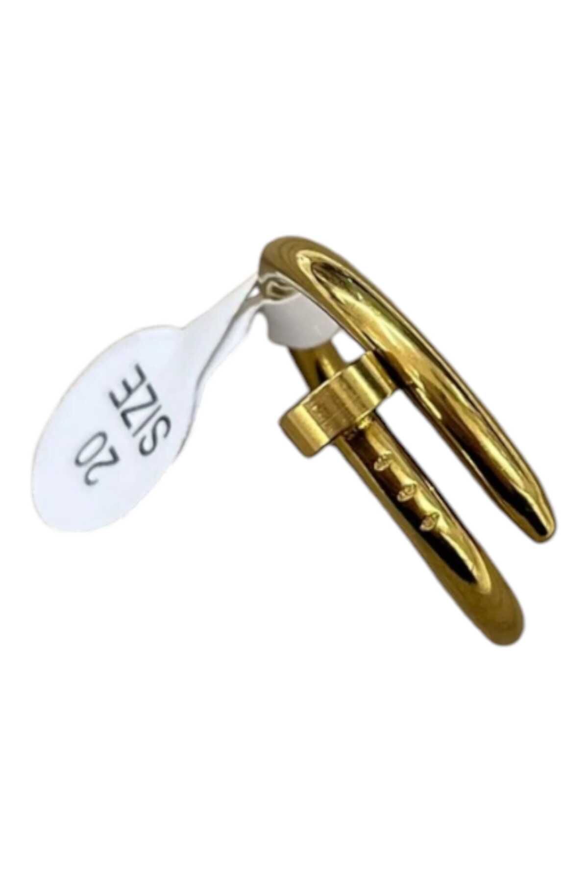 Butik Çelik Gold Yüzük No: 20 - Zarif ve Şık Tasarım