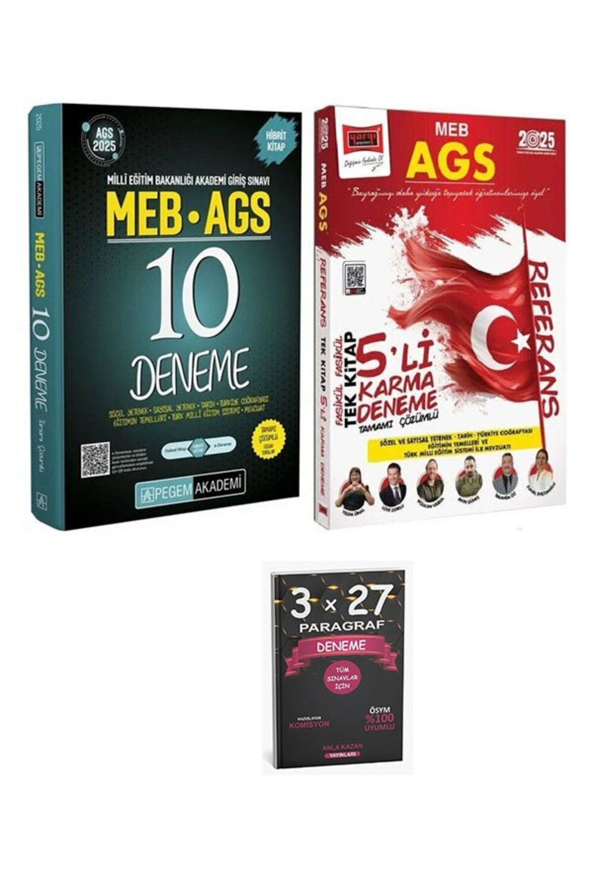 Anla Kazan Yayınları Pegem + Yargı 2025 MEB-AGS Tüm Dersler 10+5 Deneme 2 li Set+AnlaKazan Paragraf